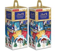 Lindt - Napolitains SWISS PREMIUM CHOCOLATE - Mix de Chocolats -Noisettes, éclats de Nougat, Blanc-éclats de Nougat, LINDOR, Noir Pointe de Sel, Noix de Coco - Idéal pour Noël, 500g (Lot de 2)