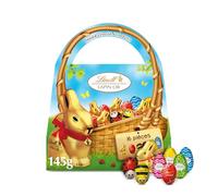 Lindt - LAPIN OR - Panier Chasse aux œufs - Chocolat au Lait - Idéal pour Pâques, 145g