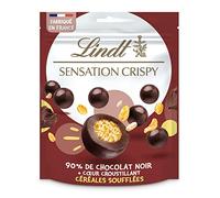 Lindt - Sachet de Billes SENSATION CRISPY Céréales Soufflées - Chocolat Noir, 140g