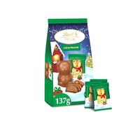 Lindt - Sachet de Mini-Moulages individuels fourrés TEDDY - Chocolat au Lait et cœur praliné - Idéal pour Noël, 137 g