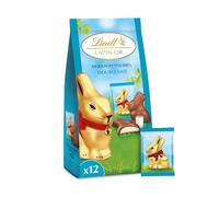 Lindt - Sachet de Moulages LAPIN OR - Chocolat au Lait et Coeur Double Lait, 130g