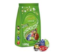 Lindt - Sachet d'Œufs LINDOR - Assortiment de Chocolats au Lait, Noir 45%, Noir 70%, Pistache - Idéal pour Pâques, 180g
