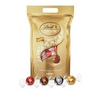 Lindt - Sachet Grand format LINDOR - Assortiment de Chocolats au Lait, Noir 60%, Blanc et Lait-Noisettes - Cœur Fondant, 1kg