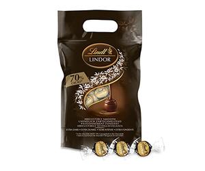 Lindt - Sachet Grand format LINDOR - Chocolat Noir 70% Cacao - Cœur Fondant, 1Kg