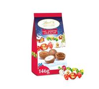Lindt - Sachet TEDDY Mix Festif - Assortiments de Chocolats au Lait - Cœur onctueux Lait et Cœur Noisettes - Idéal pour Noël, 146g