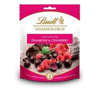Lindt - Sachet de billes Framboise & Cranberry SENSATION FRUIT - Chocolat Noir, 160g