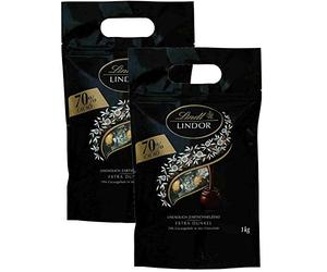 Lindt & Sprüngli Boules Lindor chocolat extra noir Lindt avec au moins 70% de cacao, 2 x 1kg