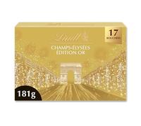 LINDT & SPRÜNGLI Lindt - Boite Edition Or CHAMPS-ELYSEES - Chocolats au lait, Noir et Blanc - Chocolat de Noel - 181g
