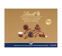 Lindt Swiss Luxury Selection - Coffret cadeau moyen 193g - 19 chocolats au lait, noir et blanc assortis - Cadeau de Noël pour elle et lui