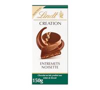Lindt Tablette CREATION Entremets Noisettes Chocolat Lait 150g | Chocolat Lait • Tablette • Gourmand • Noisettes • Moment de plaisir.