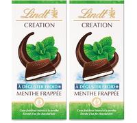 Lindt - Tablette CRÉATION Menthe Frappée - Chocolat Noir, 150g (Lot de 2)