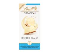 Lindt Tablette CREATION Rocher Chocolat Blanc 148g | Chocolat Blanc • Tablette • Gourmand • Croquant • Noisettes • Moment de plaisir.