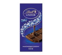 LINDT - Tablette de Chocolat Noir Fondant Lindor, Goût Intense et Texture Crémeuse (150g) - Le lot de 4