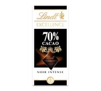 LINDT - Tablette de Chocolat Noir Intense 70%, Saveur Puissante et Texture Fondante (100g) - Lot de 4 - vendu par Lot