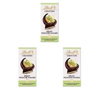 Lindt - Tablette Délice Pistache Eclats D'Amandes CREATION - Chocolat Noir, 150g (Lot de 3)