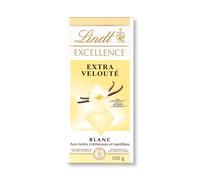 Lindt Barre de chocolat blanc Excellence avec une touche de vanille de Madagascar, 100 g
