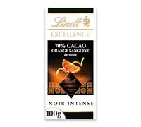 Lindt - Tablette 70% Cacao Orange Sanguine EXCELLENCE - Chocolat Noir - 100g