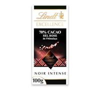 Lindt Tablette EXCELLENCE Chocolat Noir 70% & Sel Rose de l'Himalaya 100g
