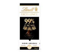 Lindt Tablette EXCELLENCE Chocolat Noir 99% Cacao 50g | Chocolat Noir • 99% Cacao • Intense • Absolu •Moment de plaisir • Savoir-faire Lindt.