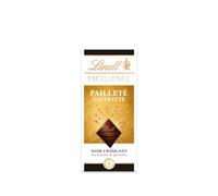 Lindt Tablette EXCELLENCE Chocolat Noir Pailleté Gaufrette 100g | Chocolat Noir • Gaufrette • Craquant • Pailleté • Moment de plaisir • Savoir-faire Lindt.