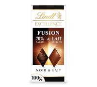 Lindt Tablette EXCELLENCE Fusion de Chocolat Noir 70% Cacao & Lait 100g