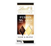 Lindt - Tablette EXCELLENCE Noir 70% Cacao & Blanc - Fusion de Chocolat Noir & Blanc, 100g