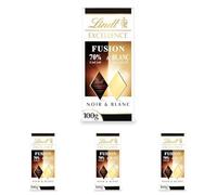 Lindt - Tablette EXCELLENCE Noir 70% Cacao & Blanc - Fusion de Chocolat Noir & Blanc, 100g (Lot de 4)