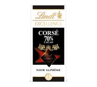 Lindt - Tablette 70% Cacao Corsé EXCELLENCE - Chocolat Noir, 100g