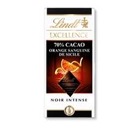 Lindt - Tablette 70% Cacao Orange Sanguine EXCELLENCE - Chocolat Noir - 100g