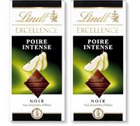 Lindt - Tablette EXCELLENCE Noir Poire Intense - Chocolat Noir, 100g (Lot de 2)