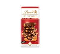 Lindt - Tablette LES GRANDES Amandes Fleur de Sel 31% - Chocolat Noir, 150g