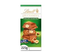 Lindt - Tablette Pralinés Noisettes LES GRANDES - Chocolat au Lait - 225g
