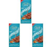 Lindt - Tablette LINDOR - Chocolat au Lait Caramel Fleur de Sel, 150g (Lot de 3)