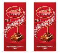 Lindt - Tablette LINDOR - Chocolat au Lait - Cœur Fondant, 150g (Lot de 2)