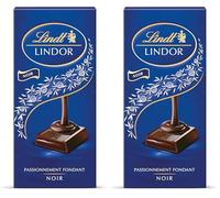 Lindt - Tablette LINDOR - Chocolat Noir - Cœur Fondant, 150g (Lot de 2)