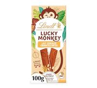 Lindt - Tablette LUCKY MONKEY Lait Céréales Croustillantes - Chocolat au Lait, 100g