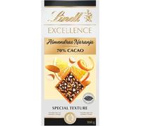 Lindt - Tablette Orange Amandes 70% Cacao EXCELLENCE - Chocolat Noir, 100g