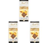 Lindt - Tablette Orange Amandes 70% Cacao EXCELLENCE - Chocolat Noir, 100g (Lot de 3)