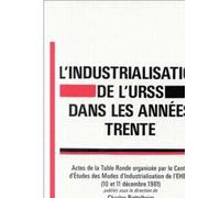 L'industrialisation de l’U.R.S.S. Dans les années trente act - actes - Collectif - Ecole Des Hautes Etudes En Sciences Sociales - Livre