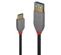 LINDY 0.15m USB 3.2 Type C to A Adapter Cable, 10Gbps, Anthra Line