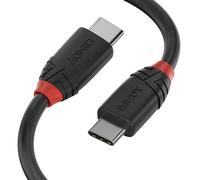 Lindy 0.5m USB 3.2 Type C to C Cable, 20Gbps, Black Line