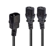 Câble Y LINDY alimentation [1x Secteur mâle C14 - 2x Secteur femelle C13] 1.00 m noir