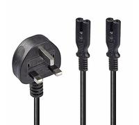 Lindy 2.5 m Prise Britannique à 3 Broches vers IEC 2 x C5 Splitter câble d'extension P1 Câble en Y avec Prise Britannique à 3 Broches vers 2 x IEC C7