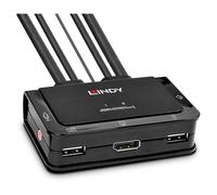 Lindy 2 Port DisplayPort 1.2, USB 2.0 & Audio Cable KVM Switch - Commutateur écran-clavier-souris/audio - 2 x KVM / audio - de bureau