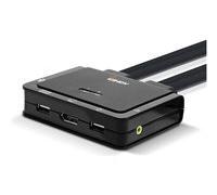 Lindy 2 Port DisplayPort 1.2, USB Type C, USB 2.0 & Audio Cable KVM Switch - commutateur écran-clavier-souris/audio - 2 ports