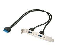 Lindy 2 Port USB 3.0 PC Back Plate - panneau USB - USB pour IDC 20 broches