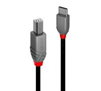 LINDY 2m USB 2.0 Typ C an B Kabel, Anthra Line