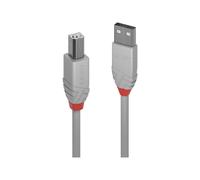 LINDY 2m USB 2.0 Type A to B Cablel Anthra Line USB Type A Male to B Male cool grey