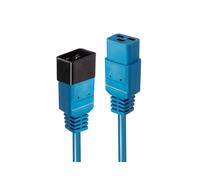 Lindy 30122 Câble d'alimentation 3m Bleu - Coupleur C19/C20, 250V 16A, Section 1.5mm², Température -10°C à 70°C