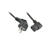 Lindy 30309 Câble Secteur Noir 5m CEE7/7 Mâle vers IEC 320 Femelle 90° Courbé, Température -10°C à +70°C, Code SH 84733080